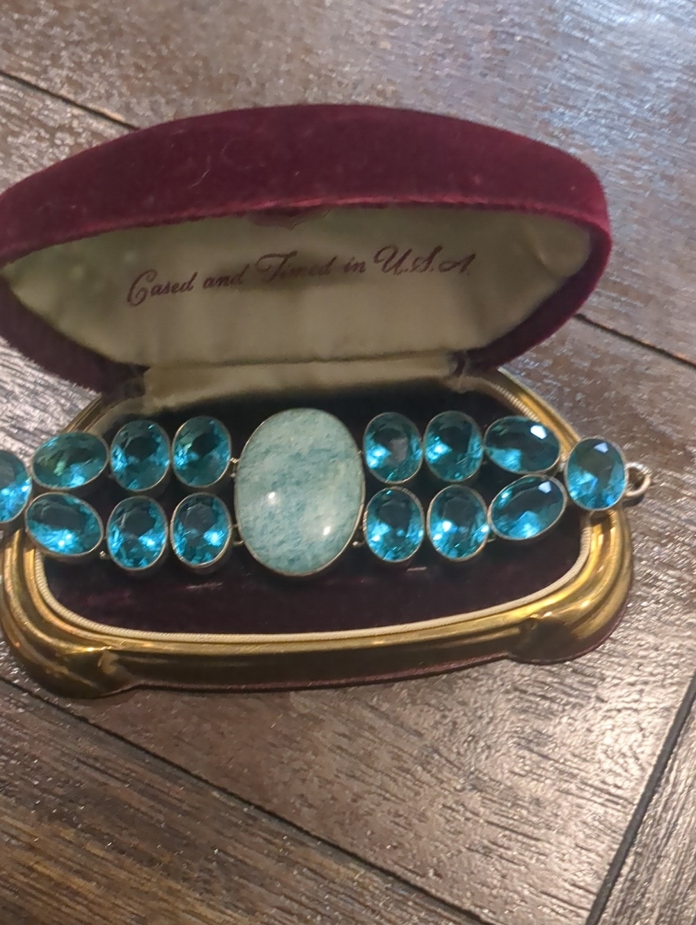 Blue Topaz Sterling Silver Stamped 925 Bracelet